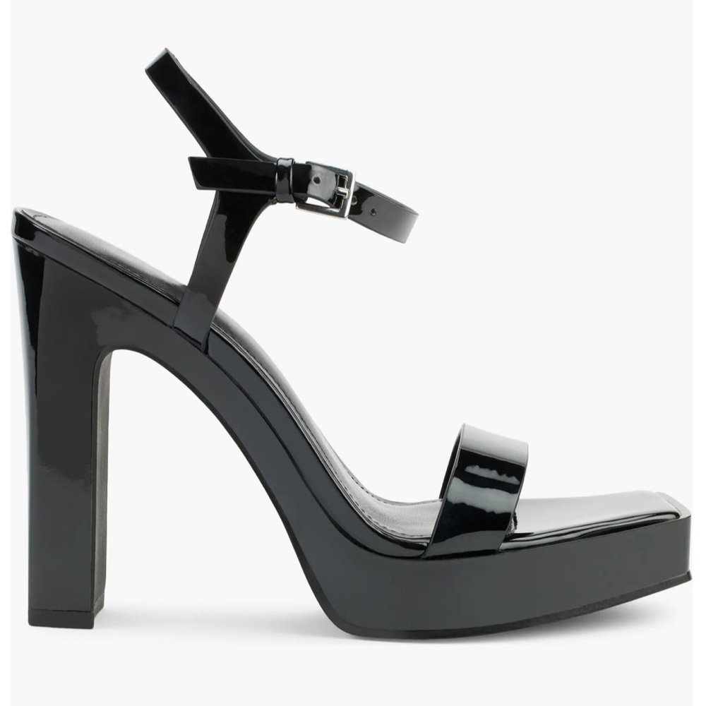 DKNY Maiden Ankle Strap Platform Sandal Heels Block Heel NEW Size 9.5 Block Toe - Picture 2 of 10